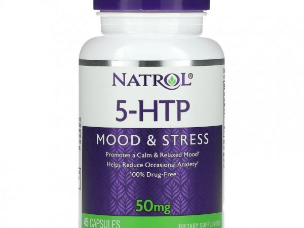 Natrol, 5-HTP, Настроение и стресс, 50 мг, 45 капсул