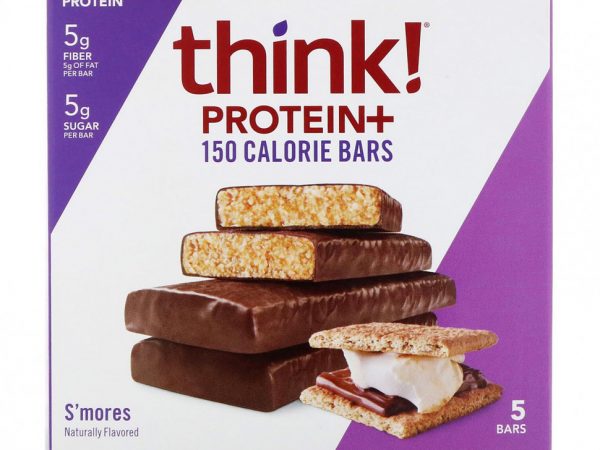Think !, Батончики с протеином + 150 калорий, Smore's, 5 батончиков, 40 г (1,41 унции) каждый