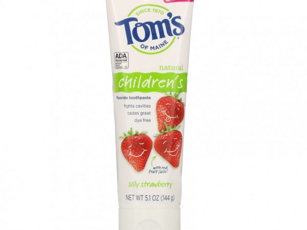 Tom's of Maine, Детская, зубная паста с фтором, клубника, 144 г (5,1 унции)