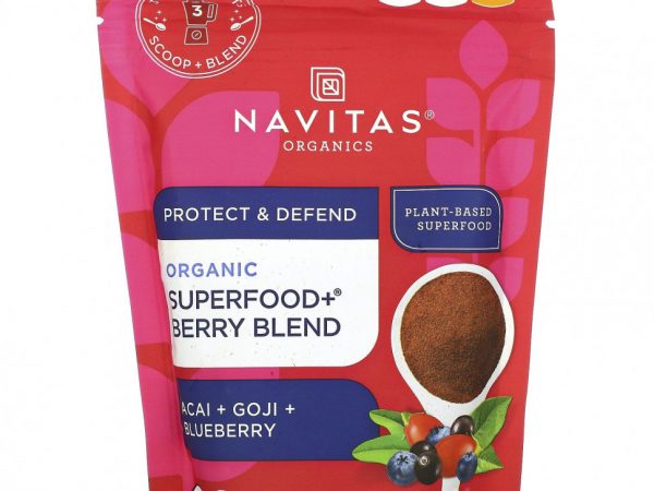 Navitas Organics, Organic Superfood + Berry Blend, Acai + Goji + Blueberry, 5.3 oz (150 g)