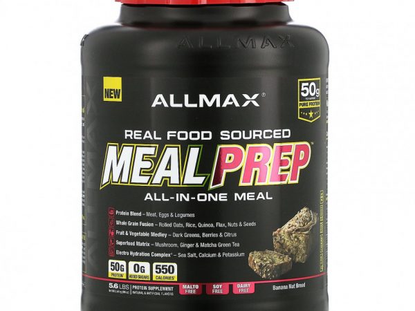 ALLMAX Nutrition, Real Food Sourced Meal Prep, универсальное блюдо, банановый и ореховый хлеб, 2,54 кг (5,6 фунта)