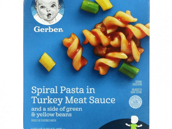 Gerber, Паста со вкусом индейки и зеленая и желтая фасоль, для детей от 12 месяцев, 189 г (6,67 унции)