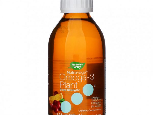 Nature's Way, NutraVege, растительный источник омега-3 с повышенной силой действия, клюква с апельсином, 1000 мг, 200 мл (6,8 жидк. унции)