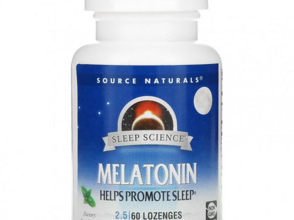 Source Naturals, Sleep Science, мелатонин, 2,5 мг, 60 леденцов