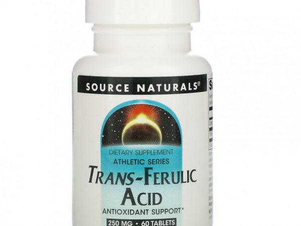 Source Naturals, Athletic Series, транс-феруловая кислота, 250 мг, 60 таблеток
