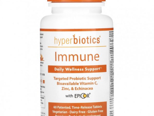 Hyperbiotics, Immune, ежедневная поддержка хорошего самочувствия, 60 таблеток постепенного высвобождения