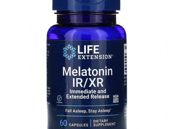 Life Extension, Мелатонин IR / XR, 60 капсул