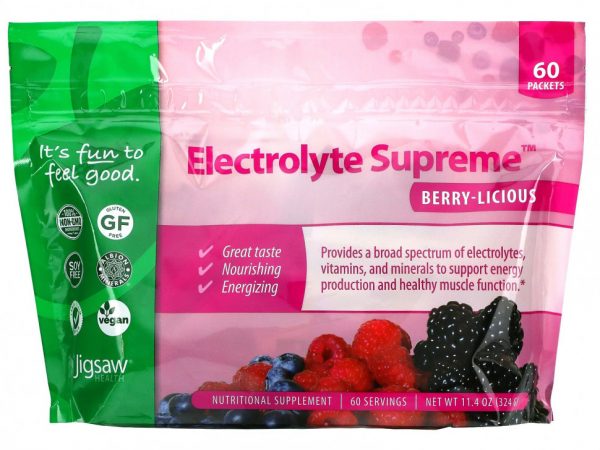 Jigsaw Health, Electrolyte Supreme, ягодный вкус, 60 пакетов, 11,4 унции (324 г)