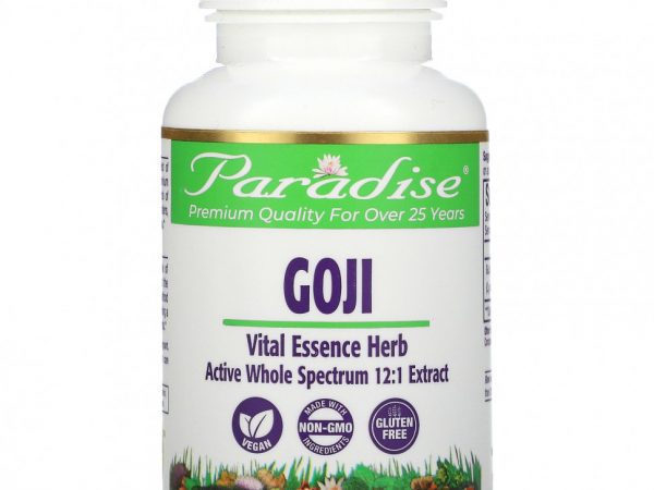 Paradise Herbs, Goji, 60 вегетарианских капсул