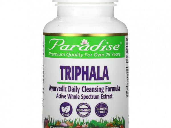 Paradise Herbs, трифала, 60 вегетарианских капсул