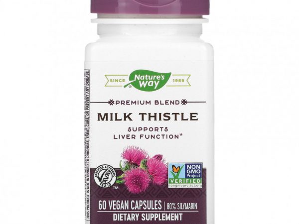 Nature's Way, Смесь расторопши премиального качества, 60 веганских капсул