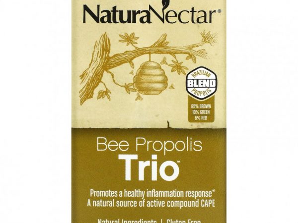 NaturaNectar, Bee Propolis Trio, 60 вегетарианских капсул
