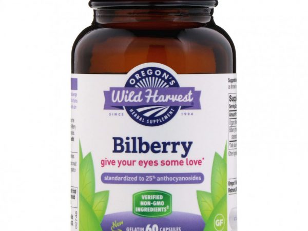Oregon's Wild Harvest, черника, 60 желатиновых капсул