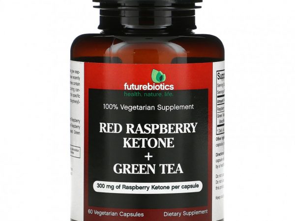FutureBiotics, Кетоны из красной малины + зеленый чай, 60 вегетарианских капсул