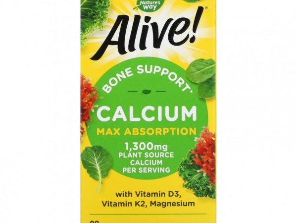 Nature's Way, Alive!, кальций, максимальное усвоение, 325 мг, 60 таблеток