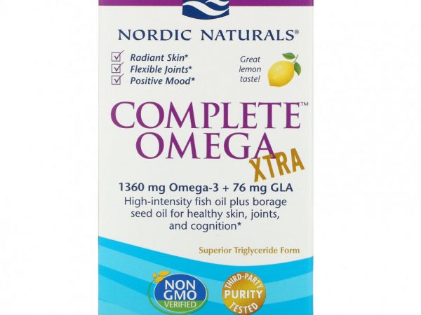 Nordic Naturals, Complete Omega Xtra со вкусом лимона, 680 мг, 60 мягких желатиновых капсул