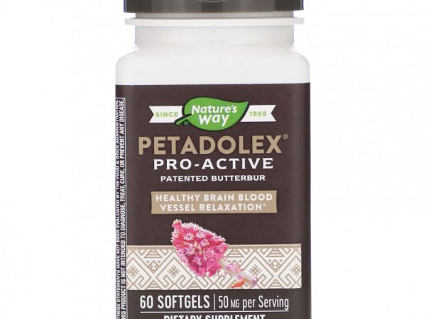 Nature's Way, PETADOLEX, Pro-Active, белокопытник для здоровья вен, 50 мг , 60 капсул