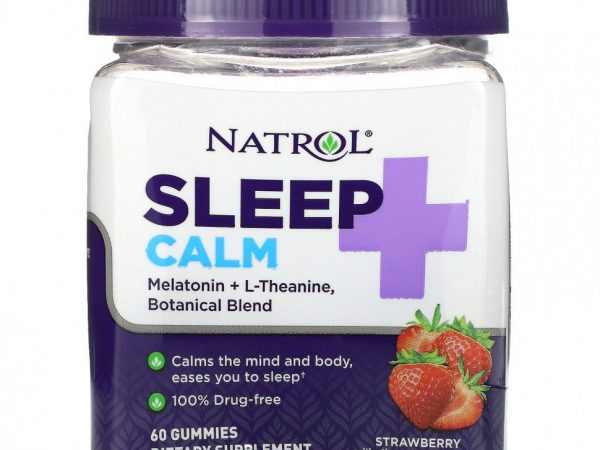 Natrol, Sleep + Calm, клубника, 60 жевательных таблеток