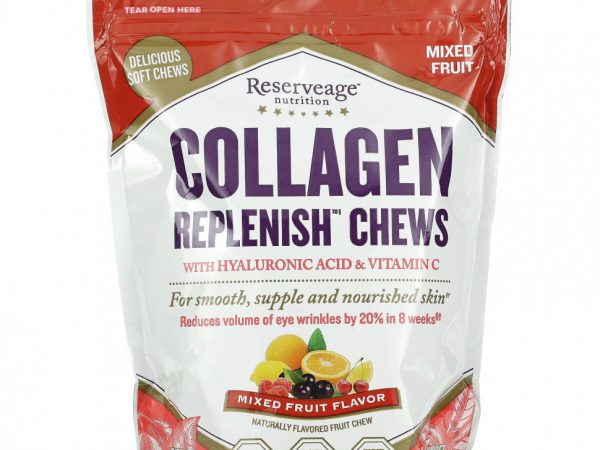 ReserveAge Nutrition, Collagen Replenish, фруктовый вкус, 60 жевательных конфет