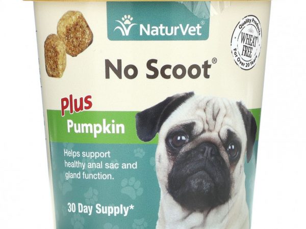 NaturVet, No Scoot, с тыквой, для собак, 60 жевательных таблеток, 180 г (6,3 унции)