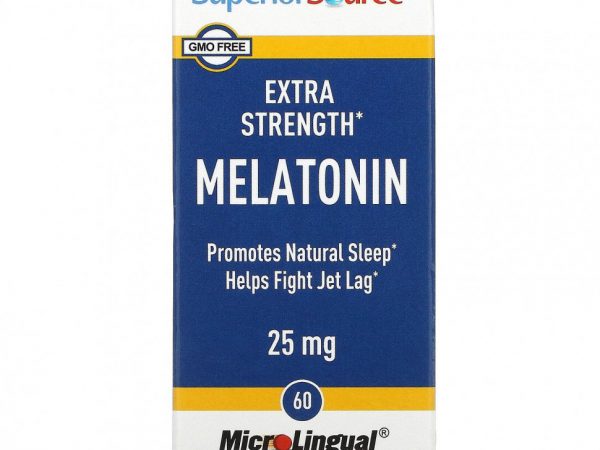 Superior Source, Мелатонин повышенной силы действия, 25 мг, 60 быстрорастворимых таблеток MicroLingual