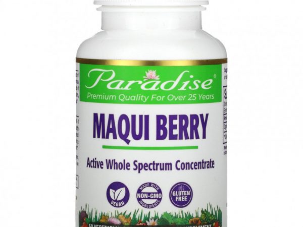 Paradise Herbs, Organics, ягоды маки, 60 растительных капсул