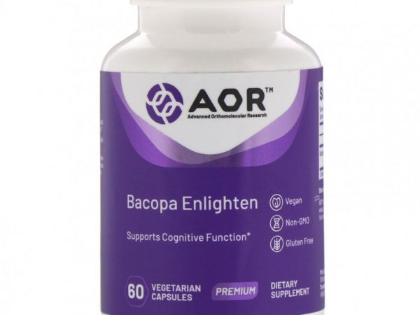Advanced Orthomolecular Research AOR, Сияние бакопы, 60 вегетарианских капсул