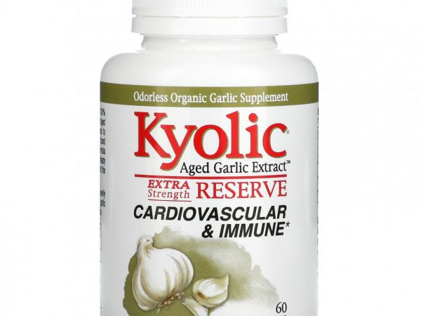 Kyolic, Aged Garlic Extract, повышенная сила действия, 60 капсул