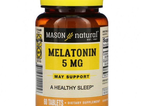 Mason Natural, Мелатонин, 5 мг, 60 таблеток