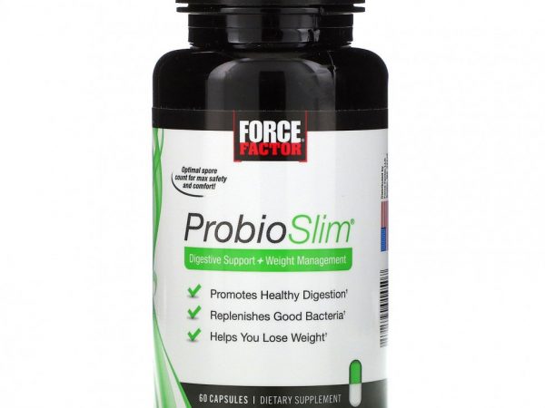 Force Factor, ProbioSlim, средство для поддержки пищеварения и коррекции веса, 60 капсул