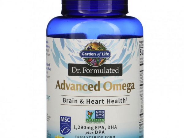 Garden of Life, Мы в компании Formulated, Advanced Omega, лимон, 60 мягких таблеток