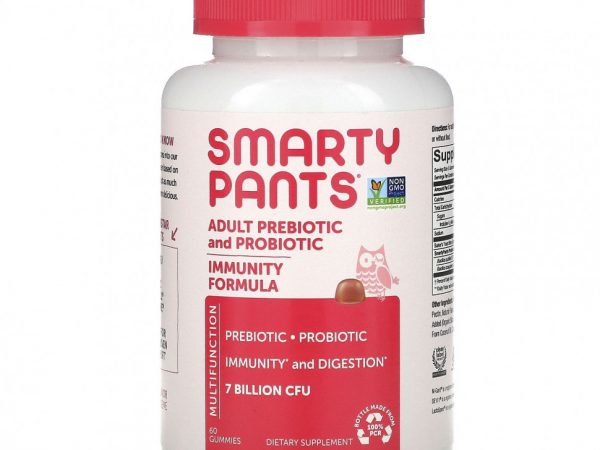 SmartyPants, пребиотики и пробиотики для взрослых, клубничный крем, 7 млрд КОЕ, 60 жевательных таблеток