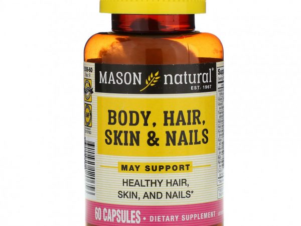 Mason Natural, Тело, волосы, кожа и ногти, 60 капсул