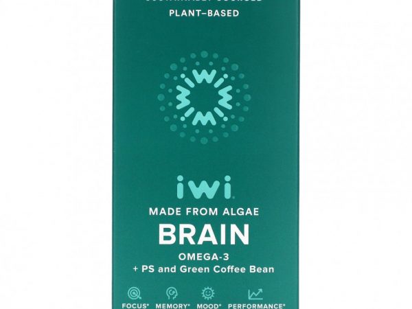 iWi, Brain, Омега-3 + PS и зеленые кофейные зерна, 60 мягких таблеток