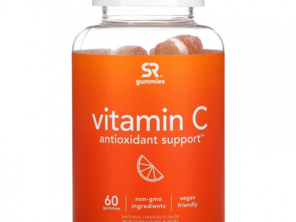 Sports Research, Витамин C, натуральный апельсин, 60 жевательных таблеток