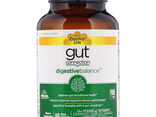 Country Life, Gut Connection, Digestive Balance, 60 веганских капсул
