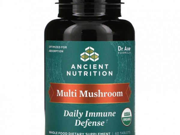Dr. Axe / Ancient Nutrition, Multi Mushroom, ежедневная защита иммунитета, 60 таблеток