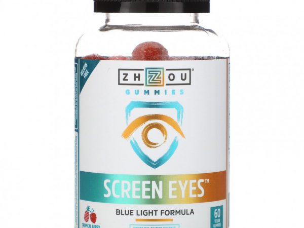 Zhou Nutrition, Screen Eyes, тропические ягоды, 60 веганских жевательных таблеток