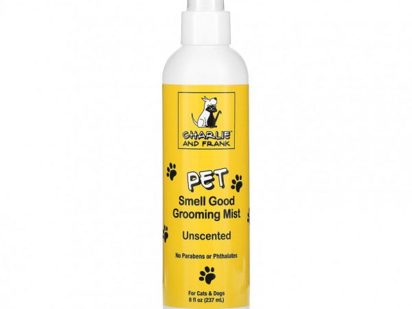 Charlie & Frank, освежающий спрей для ухода за шерстью животных, без запаха, 237 мл (8 жидк. унций)