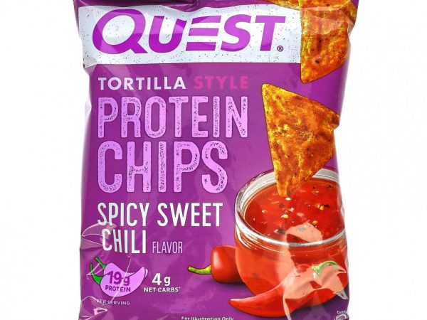 Quest Nutrition, Протеиновые чипсы по типу тортильи, острый сладкий перец чили, 8 пакетиков по 32 г (1,1 унции)