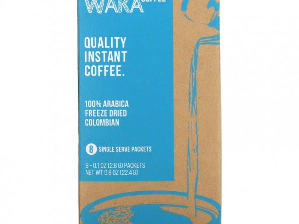 Waka Coffee, Растворимый кофе из 100% арабики, колумбийский сублимированный кофе, средней обжарки, 8 порционных пакетиков по 2,8 г (0,1 унции)
