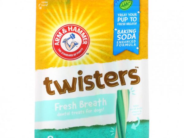 Arm & Hammer, Twister, лакомства для собак Fresh Breath, средний, с мятой, 8 шт.