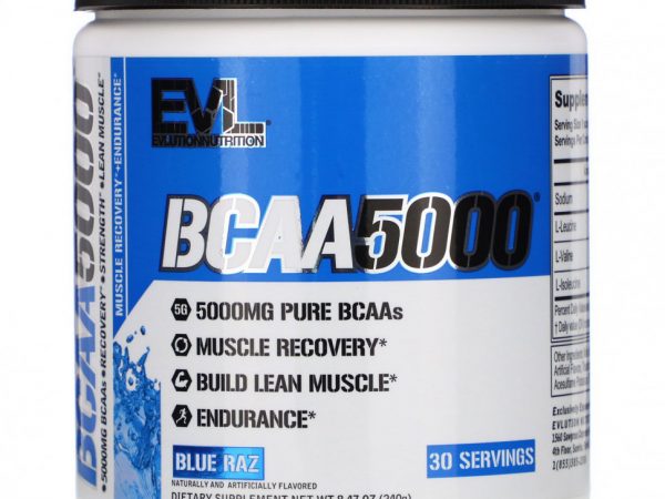 EVLution Nutrition, BCAA 5000, Blue Raz, 8.47 oz (240 g)