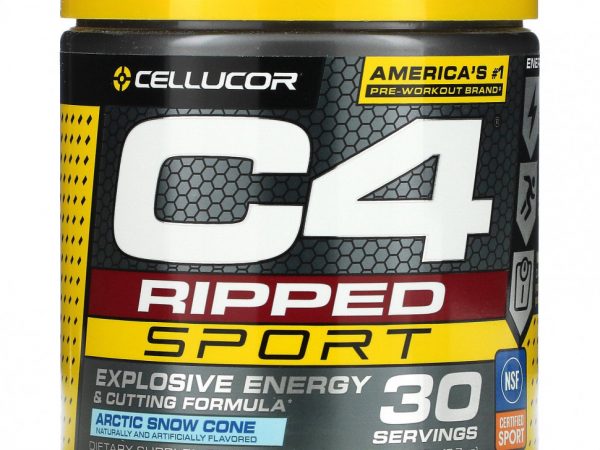 Cellucor, C4 Ripped Sport, перед тренировкой, Arctic Snow Cone, 246 г (8,7 унции)