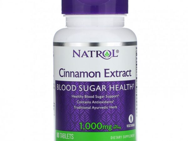 Natrol, экстракт корицы, 500 мг, 80 таблеток