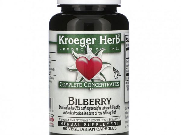 Kroeger Herb Co, Черника, 90 вегетарианских капсул