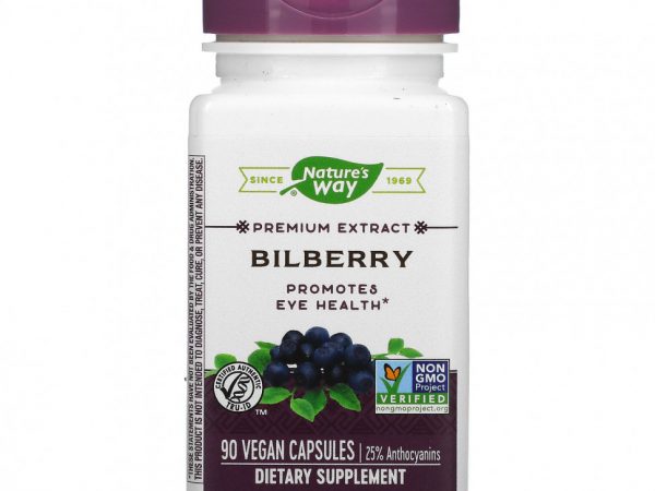 Nature's Way, черника, 90 веганских капсул