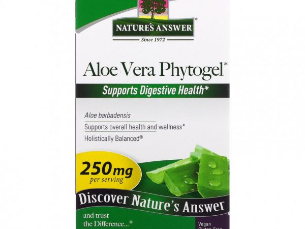 Nature's Answer, фитогель алоэ вера, 250 мг, 90 растительных капсул