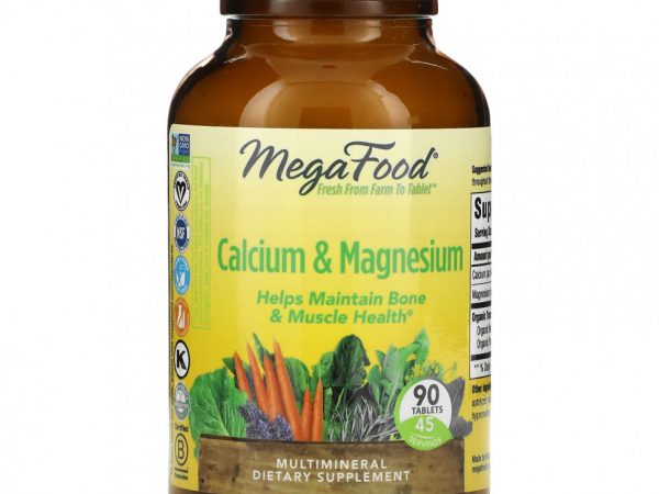 MegaFood, Кальций и магний, 90 таблеток