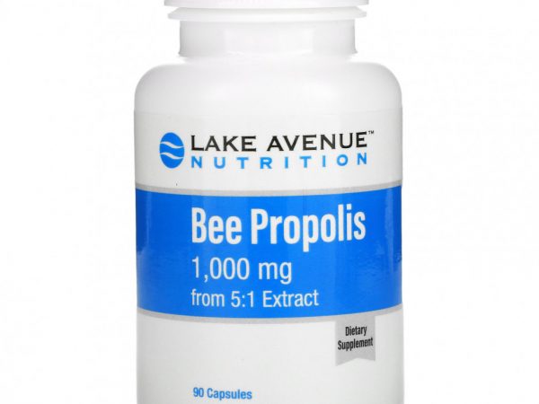 Lake Avenue Nutrition, пчелиный прополис, экстракт 5:1, эквивалент 1000 мг, 90 растительных капсул